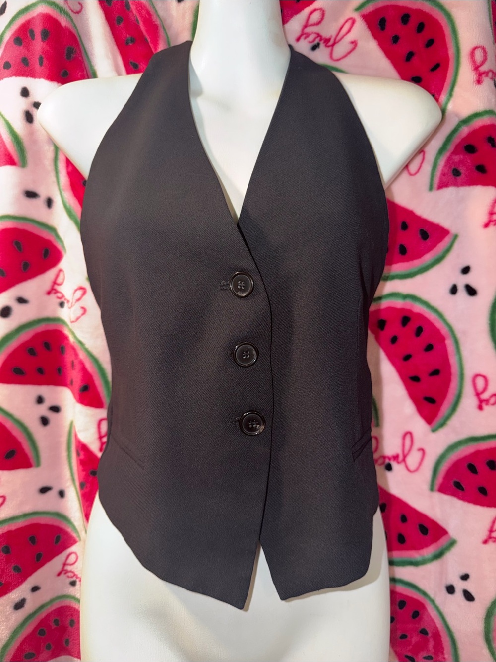 🖤 Zara Halter Button-Front Vest